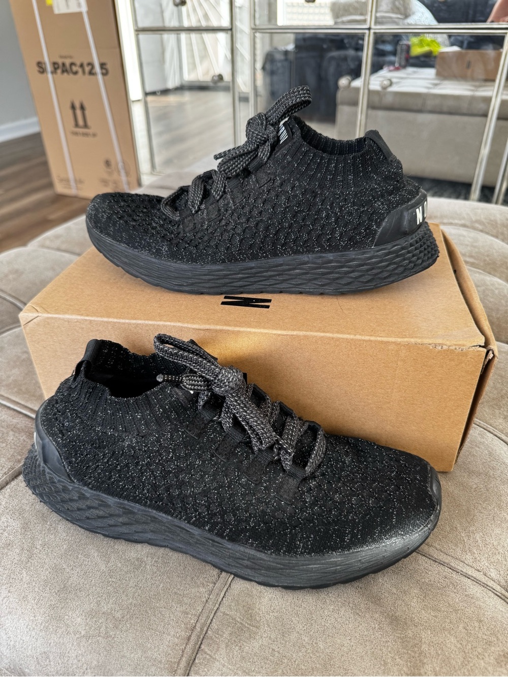NOBULL Dark Gray Knit Athletic Sneakers 8.5